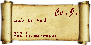 Csóti Jenő névjegykártya