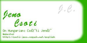 jeno csoti business card